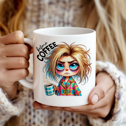 Funny Coffee Lover Mug – Before Coffee vs Fully Caffeinated Design